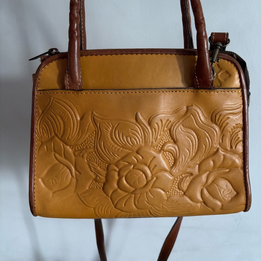 Patricia Nash Tooled Leather Satchel Crossbody Bag - Picture 2 of 12